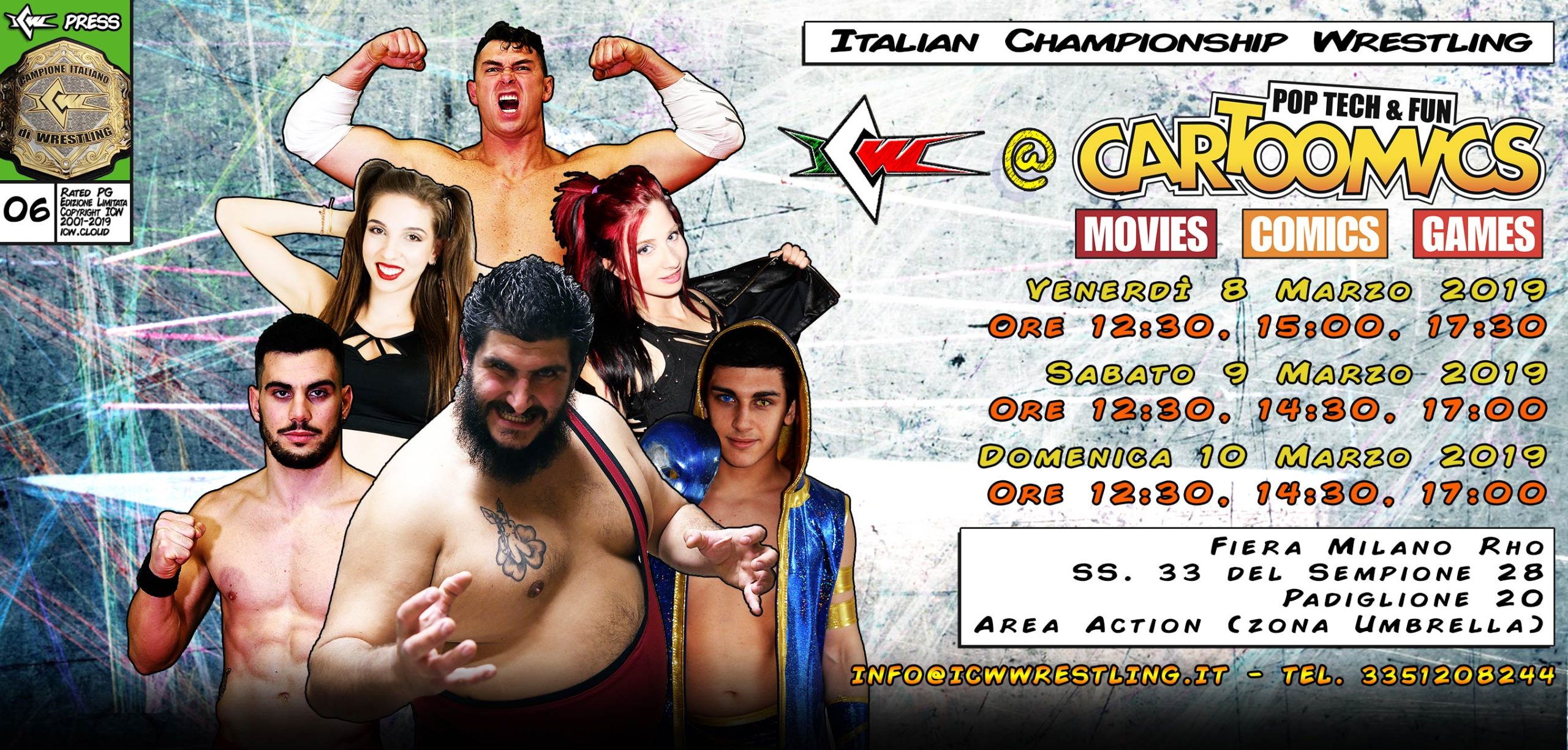 IL MONDO DEL WRESTLING ICW NUOVAMENTE A CARTOOMICS!