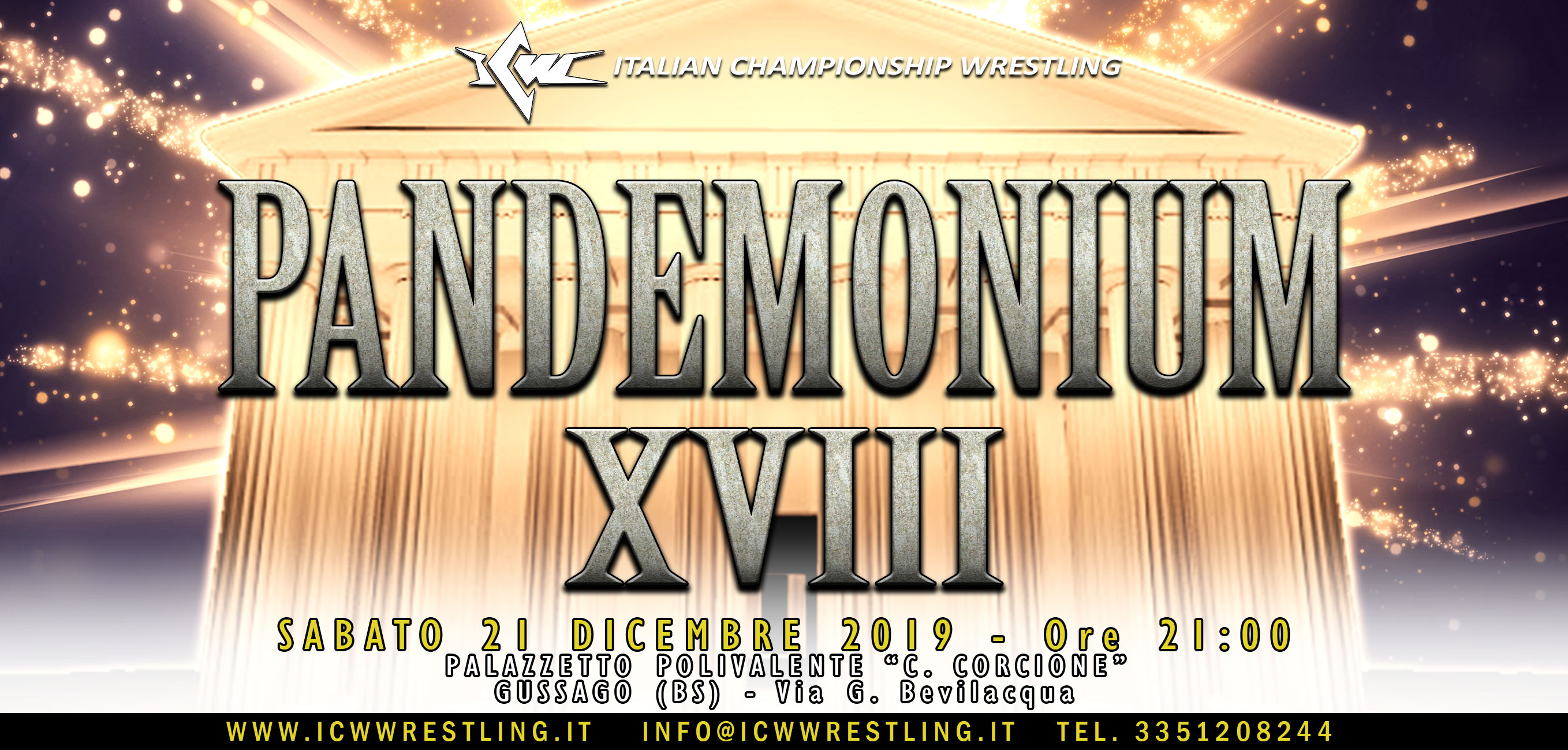 ICW Pandemonium XVIII: L’Olimpo del Wrestling Italiano sabato 21 dicembre a Brescia