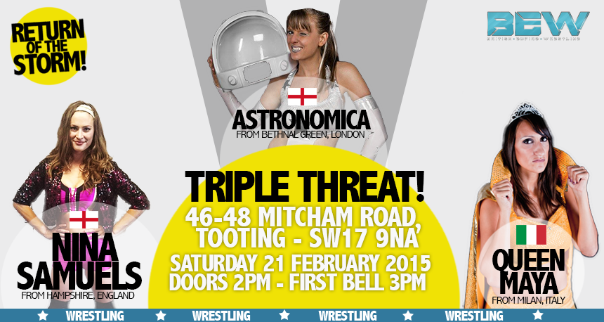 Queen Maya vs Astronomica vs Nina BEW 21.2.2015 banner