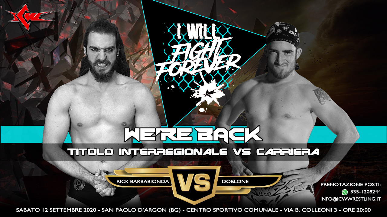 I primi match annunciati per il ritorno di ICW Fight Forever!