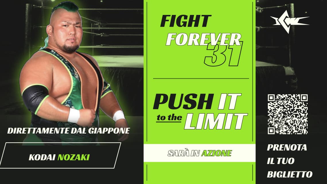 Il lottatore giapponese Kodai Nozaki sarà in azione a ICW Fight Forever!