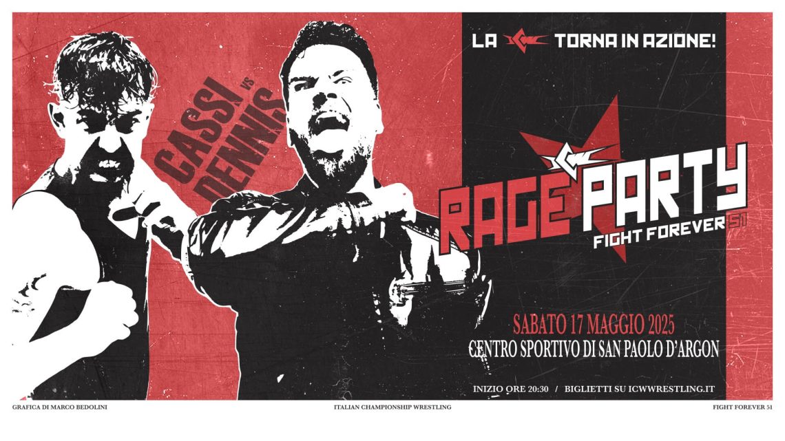 Hardcore Cassi si ritira contro Dennis il 17 maggio a ICW Fight Forever: Rage Party! Hardcore Cassi si ritira contro Dennis il 17 maggio a ICW Fight Forever: Rage Party!
