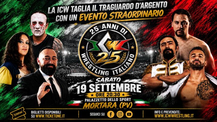 La ICW Wrestling taglia il traguardo dei 25 anni di storia con un evento speciale il 19 settembre a Mortara!